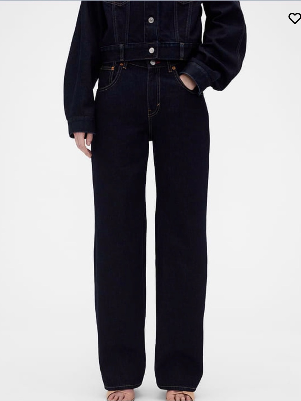 High-Rise Wide-Leg Jeans in Dark Denim
